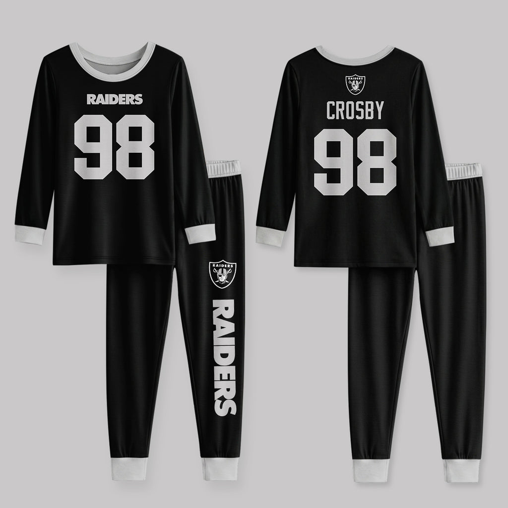 Raiders MC98 Football! Inspired Bamboo Two Piece Long Sleeve Pajama Set