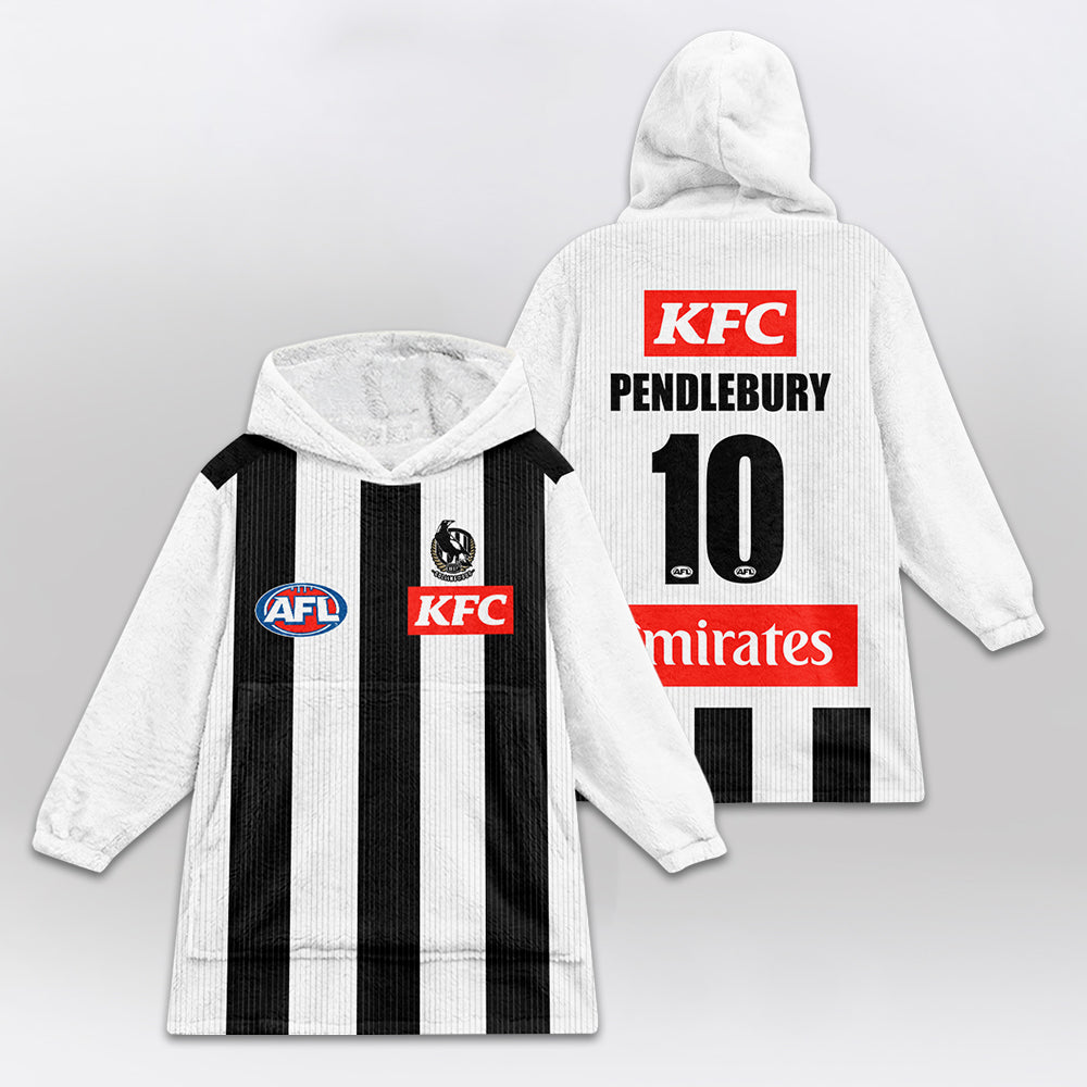 Collingwood 10 Pendlebury Football Blanket Hoodie