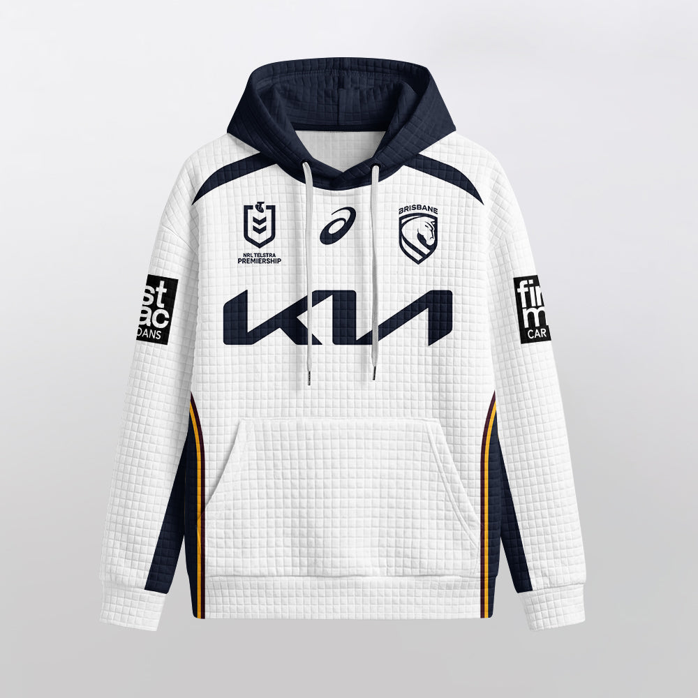 Brisbane Unisex White Waffle Hoodie