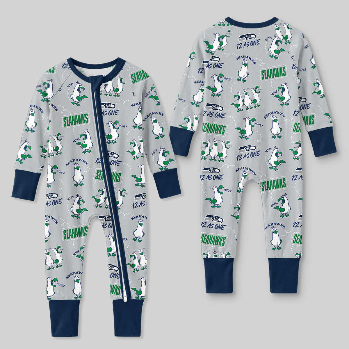 Seahawks Football x Seagulls Inspired Bamboo Convertible Zippy