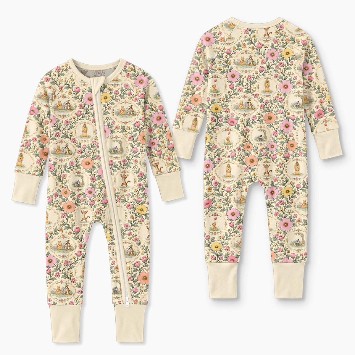 Floral Silly Bear and Friends Bamboo Convertible Zippy