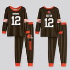 Cleveland Browns Football!! Inspired Bamboo Two Piece Long Sleeve Pajama Set