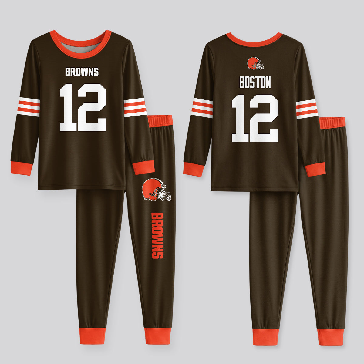 Cleveland Browns Football!! Inspired Bamboo Two Piece Long Sleeve Pajama Set