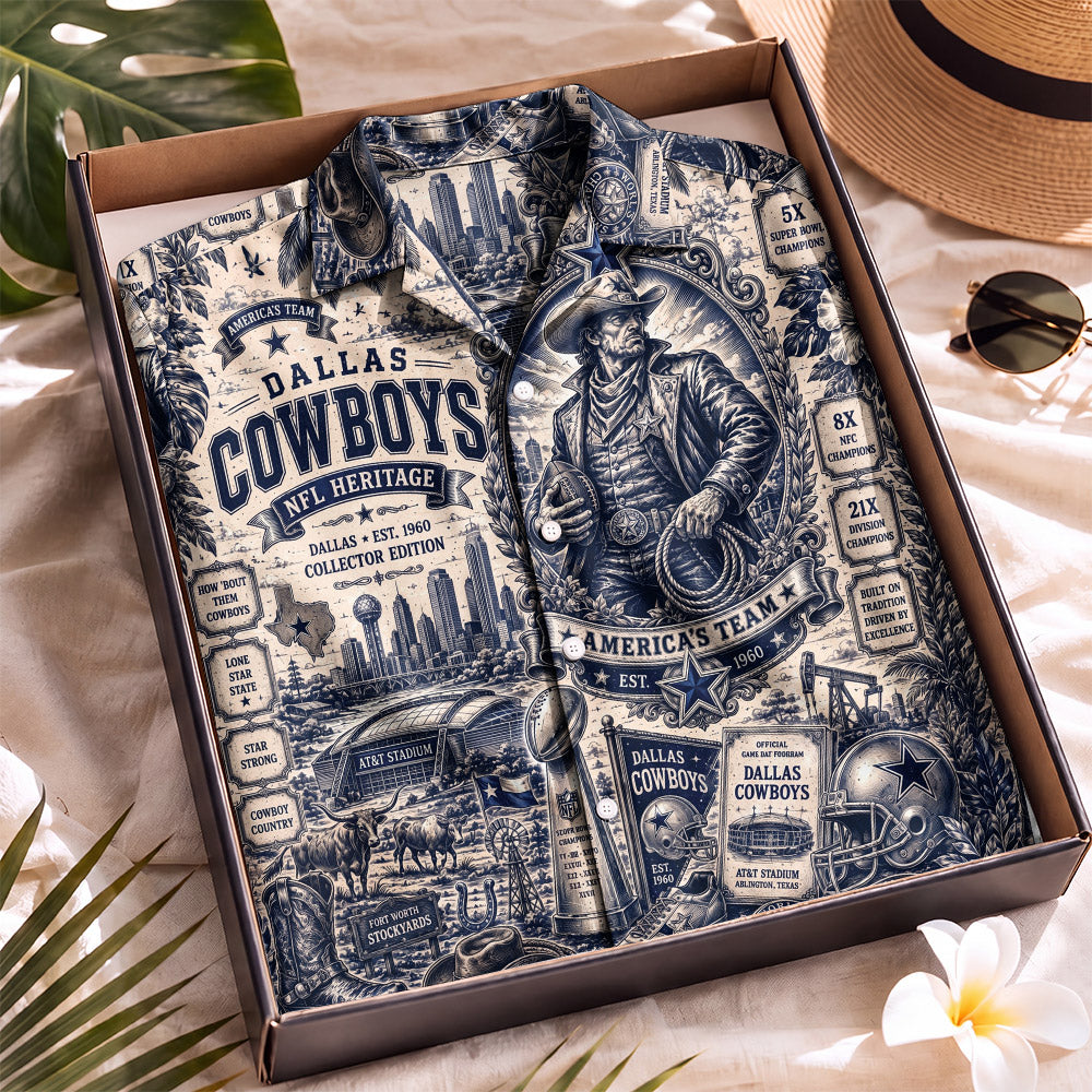 Dallas Cowboys Football Hawaiian Shirt – Retro Inspired Shirt