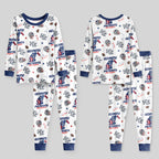 Patriots Football x Captain Inspired Bamboo Two Piece Long Sleeve Pajama Set