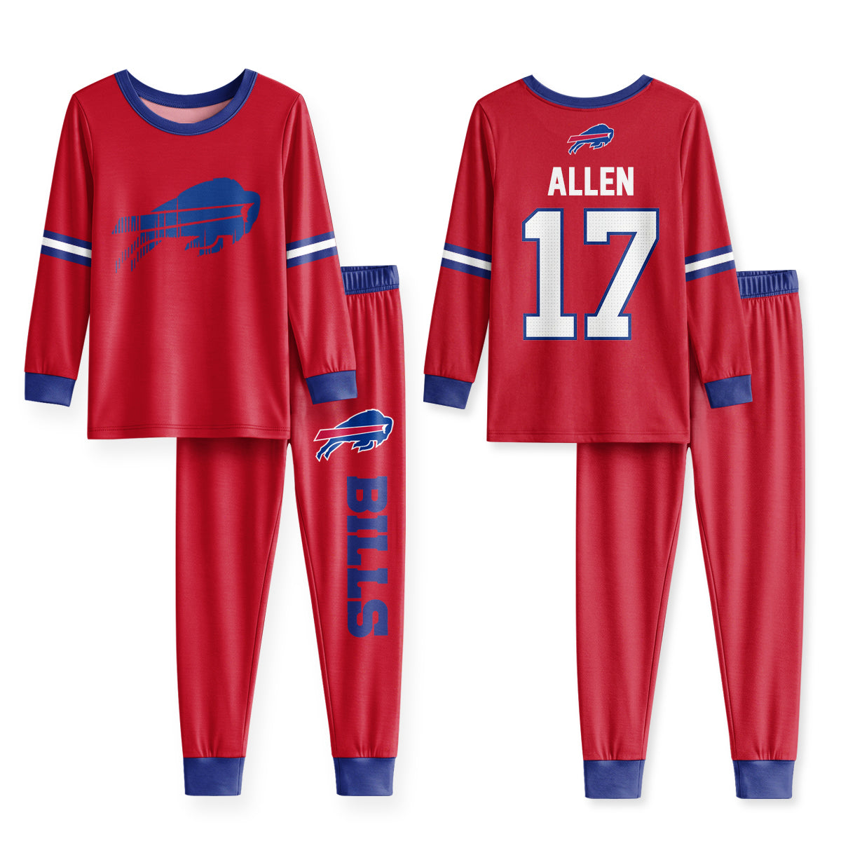 Buffalo Football Joshua 17! Inspired Bamboo Two Piece Long Sleeve Pajama Set