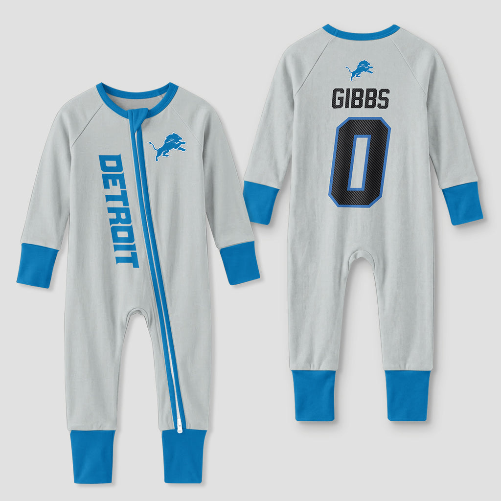 Detroit L. Football JG 0! Inspired Bamboo Two Piece Long Sleeve Pajama Set