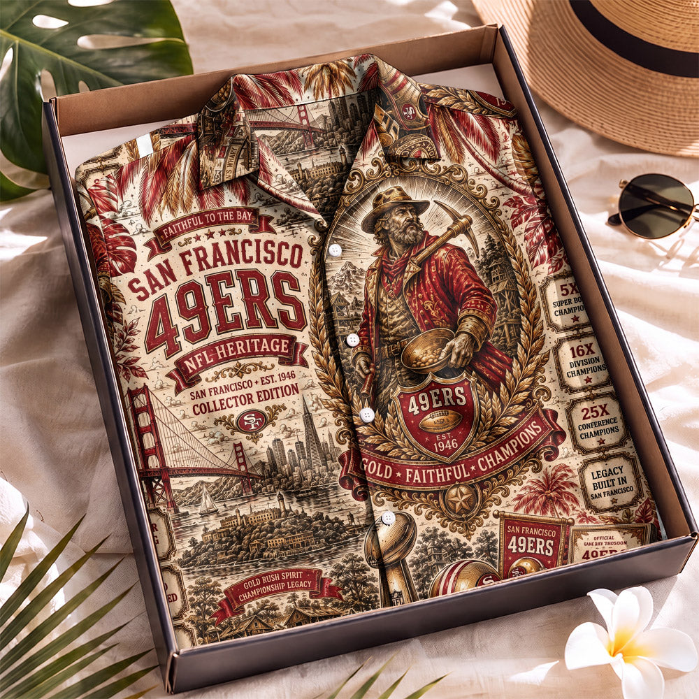 49ers Football Hawaiian Shirt – Retro Inspired Shirt