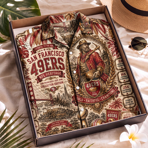 49ers Football Hawaiian Shirt – Retro Inspired Shirt