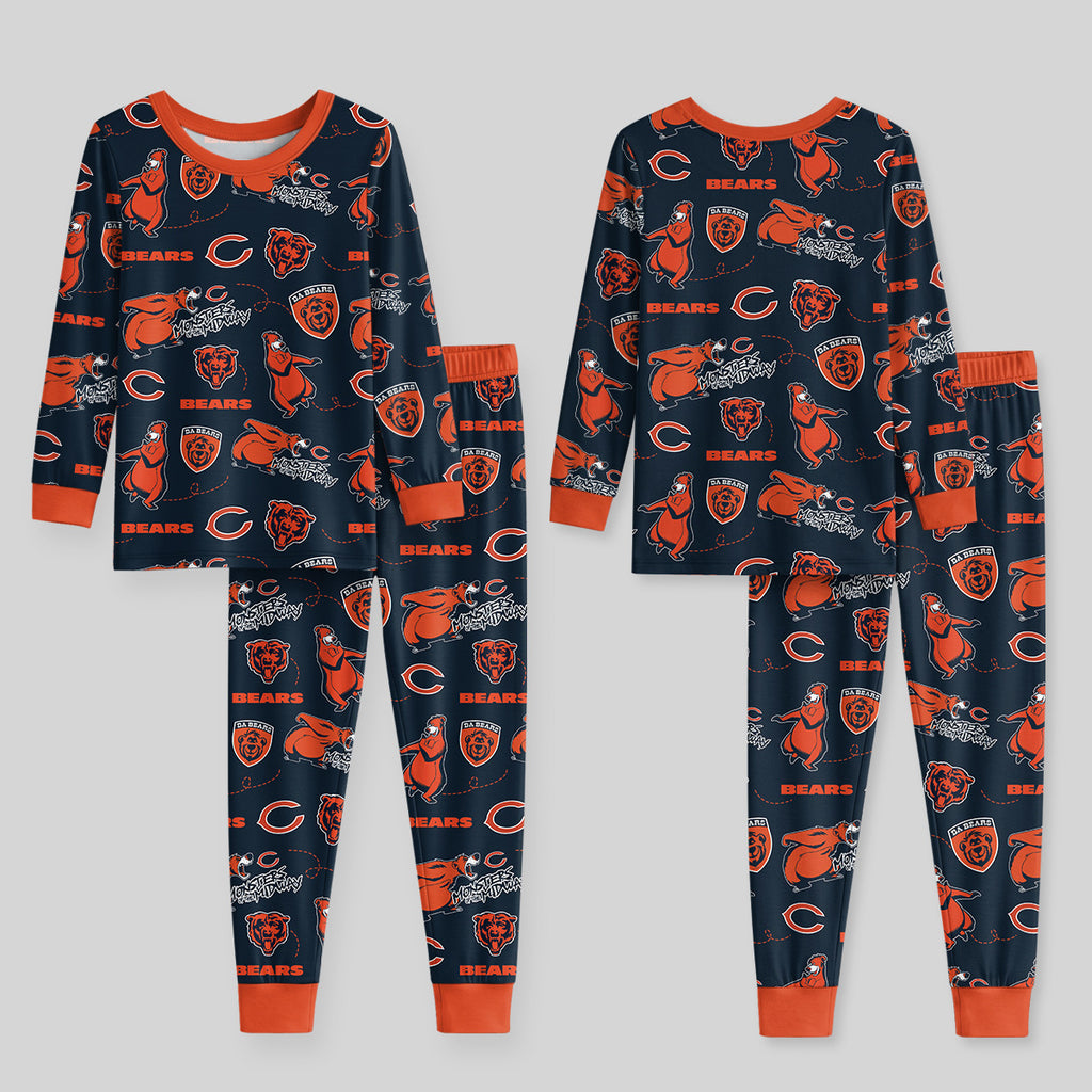 Chicago Football x Captain Inspired Bamboo Two Piece Long Sleeve Pajama Set