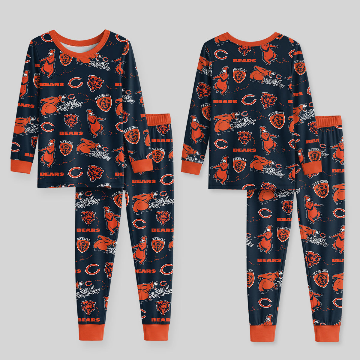 Chicago Football x Captain Inspired Bamboo Two Piece Long Sleeve Pajama Set