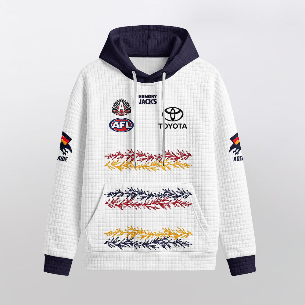 Adelaide Football 2026 White Waffle Hoodie