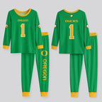 Oregon Ducks Football! Inspired Bamboo Two Piece Long Sleeve Pajama Set