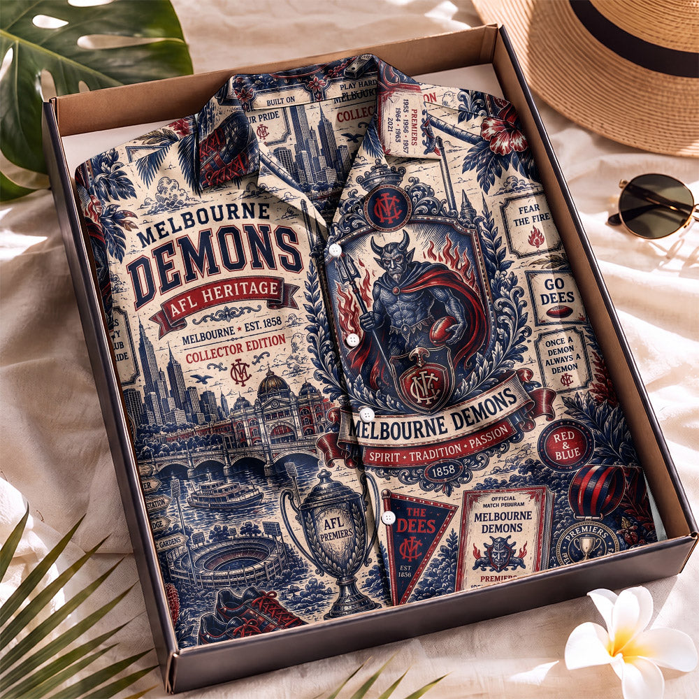 Melbourne Demons Hawaiian Shirt – Retro Inspired Shirt