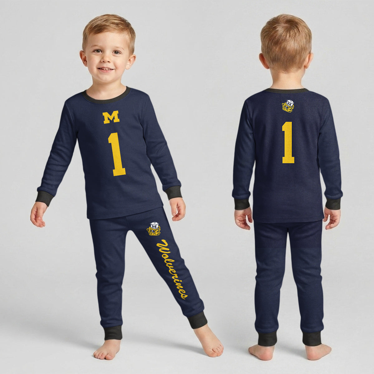 Michigan Wolverines Football!! Inspired Bamboo Two Piece Long Sleeve Pajama Set
