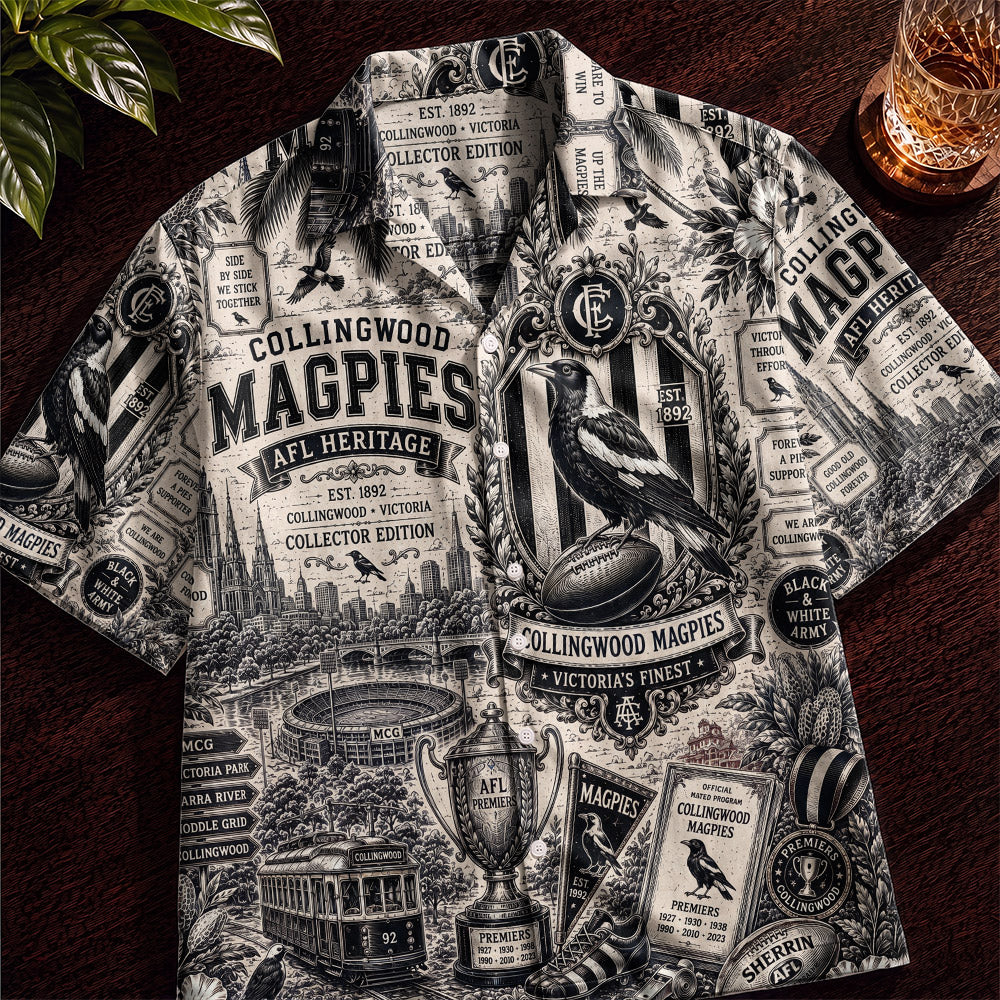 Collingwood Magpies Hawaiian Shirt – Retro Inspired Shirt
