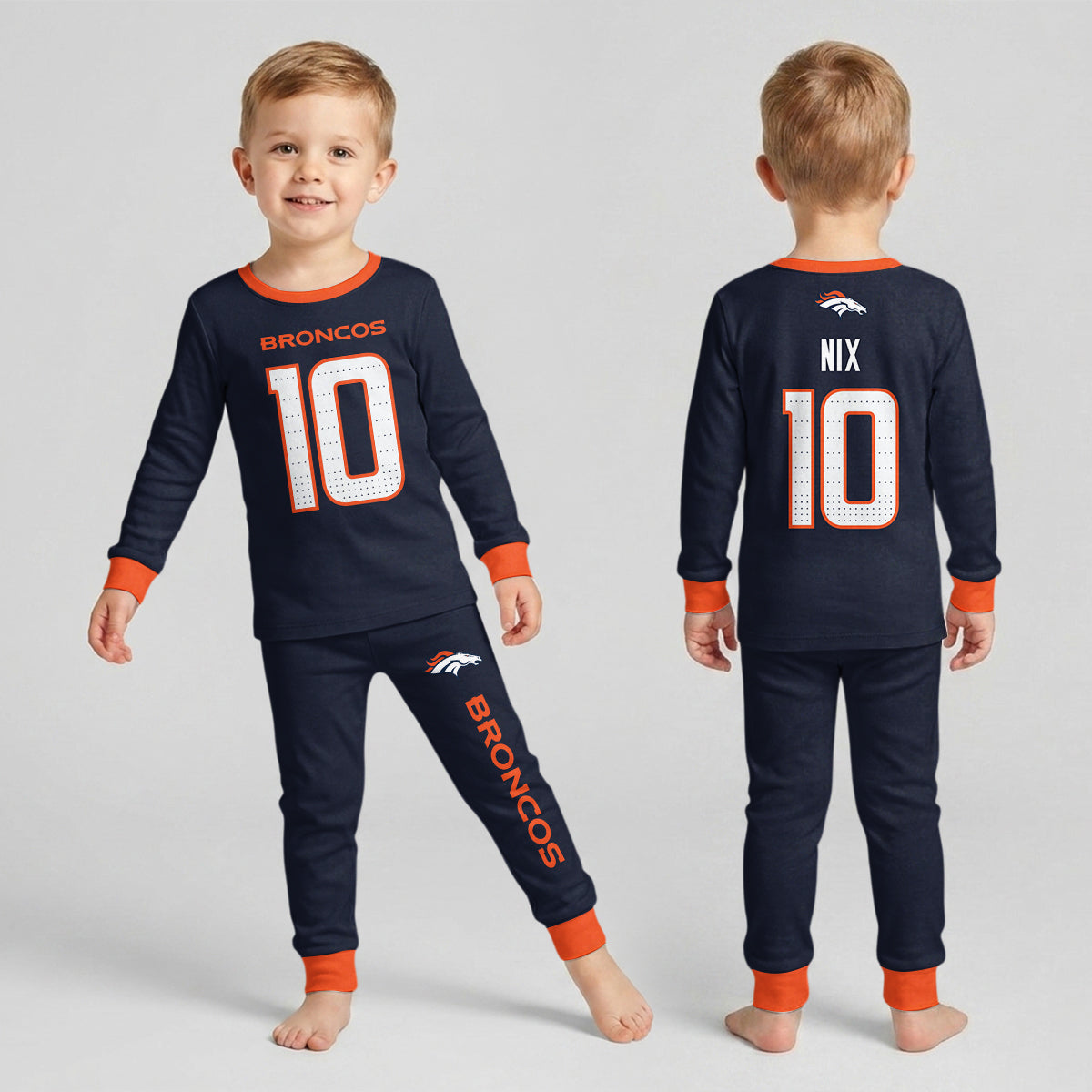 Denver B. BN10 Football! Inspired Bamboo Two Piece Long Sleeve Pajama Set