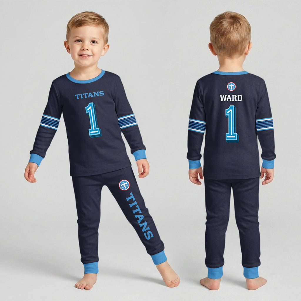 Tennessee Titans Football!! Inspired Bamboo Two Piece Long Sleeve Pajama Set