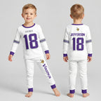 Vikings Football Jefferson 18! Inspired Bamboo Two Piece Long Sleeve Pajama Set