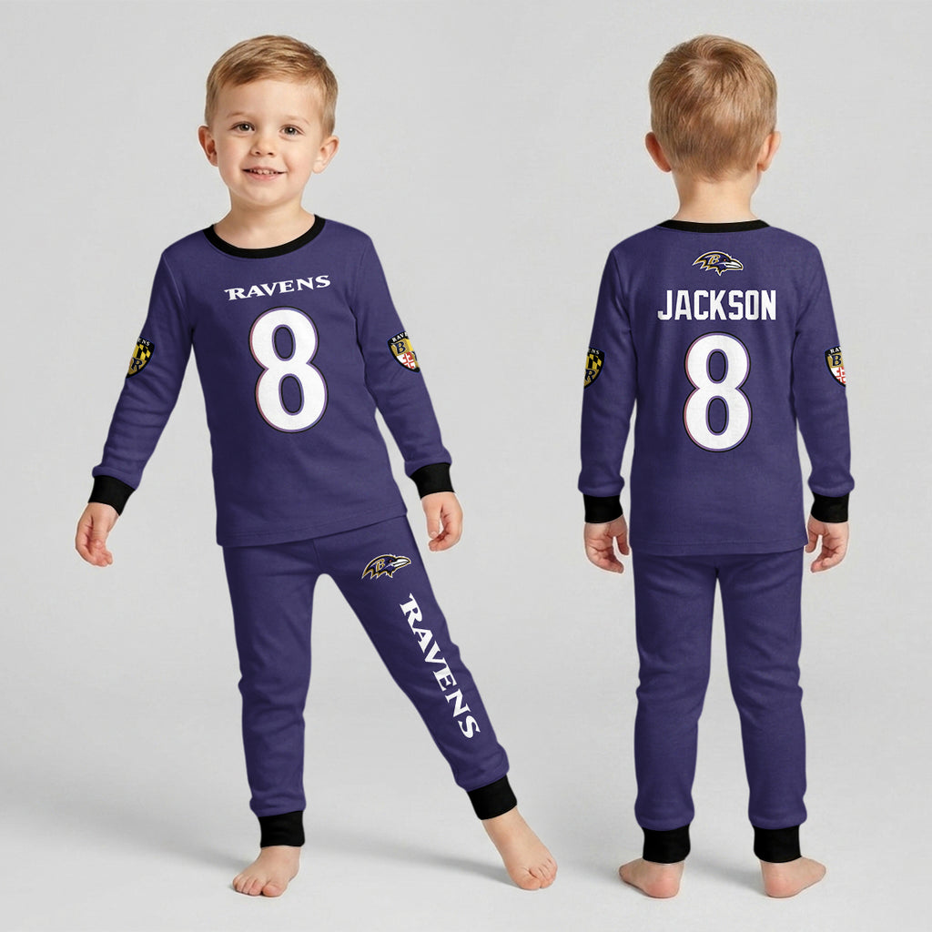 Baltimore RV Football JS 8! Inspired Bamboo Two Piece Long Sleeve Pajama Set