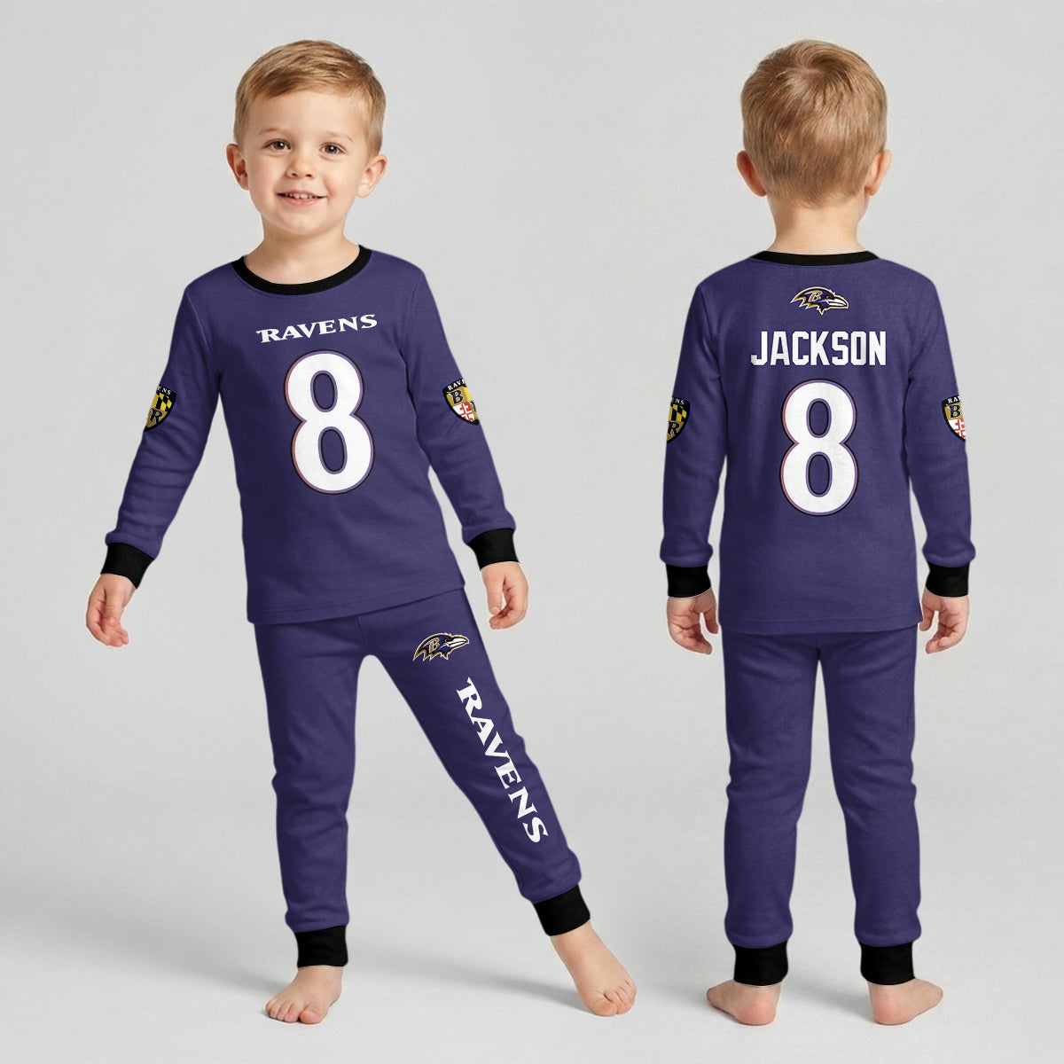 Baltimore RV Football JS 8! Inspired Bamboo Two Piece Long Sleeve Pajama Set