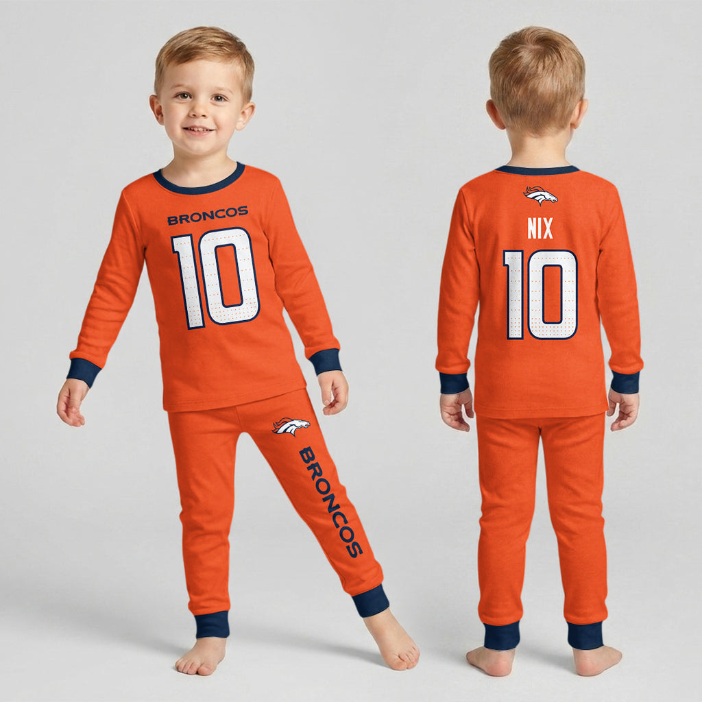 Denver B. BN10 Football! Inspired Bamboo Two Piece Long Sleeve Pajama Set