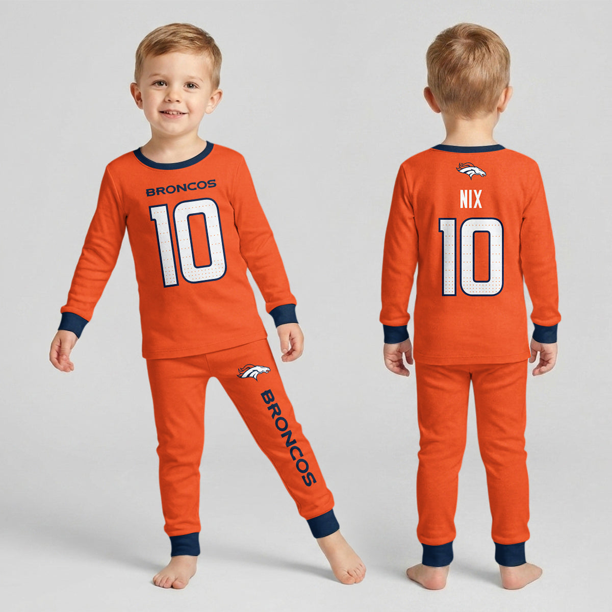 Denver B. BN10 Football! Inspired Bamboo Two Piece Long Sleeve Pajama Set