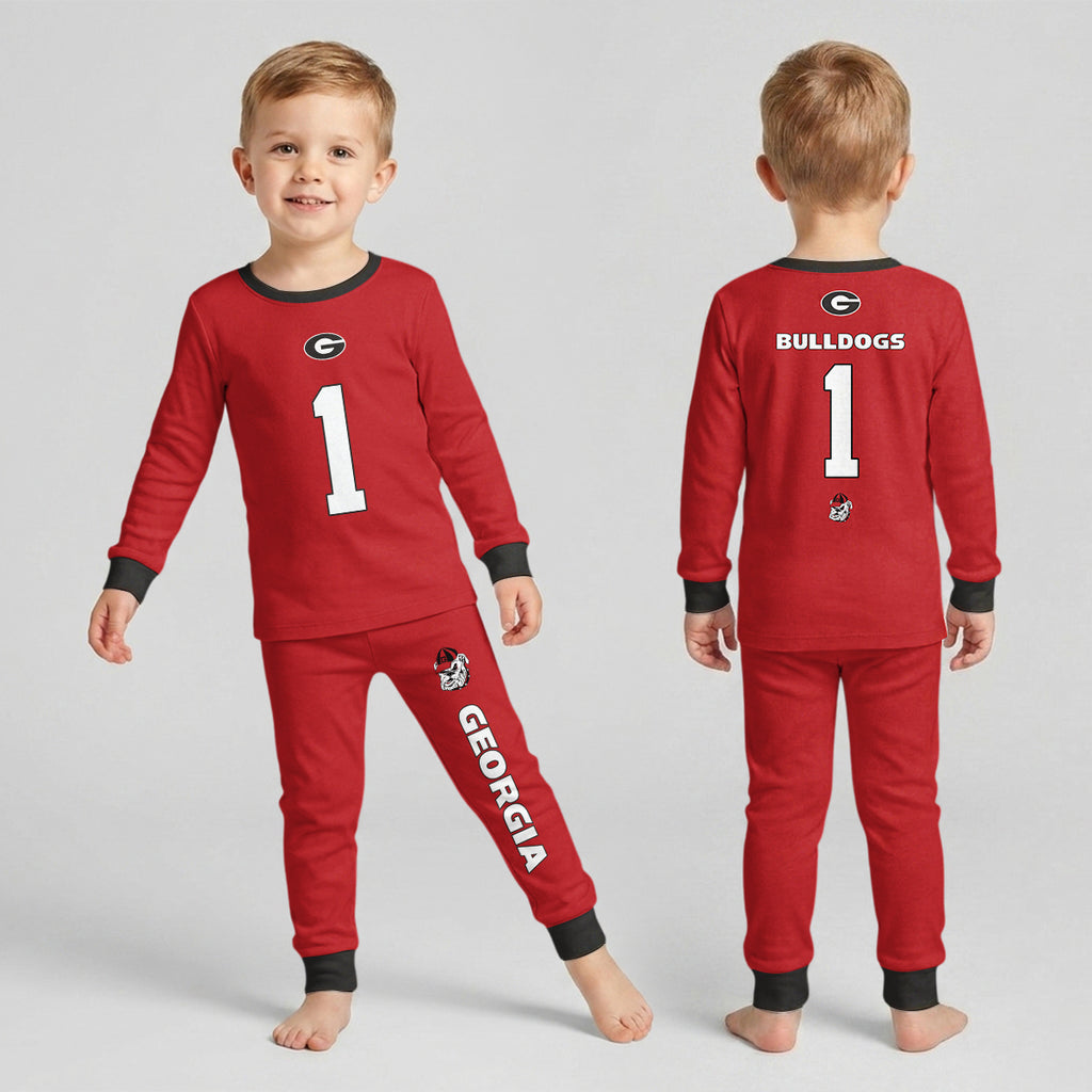 Georgia Bulldogs Football! Inspired Bamboo Two Piece Long Sleeve Pajama Set