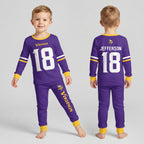 Vikings Football Jefferson 18! Inspired Bamboo Two Piece Long Sleeve Pajama Set