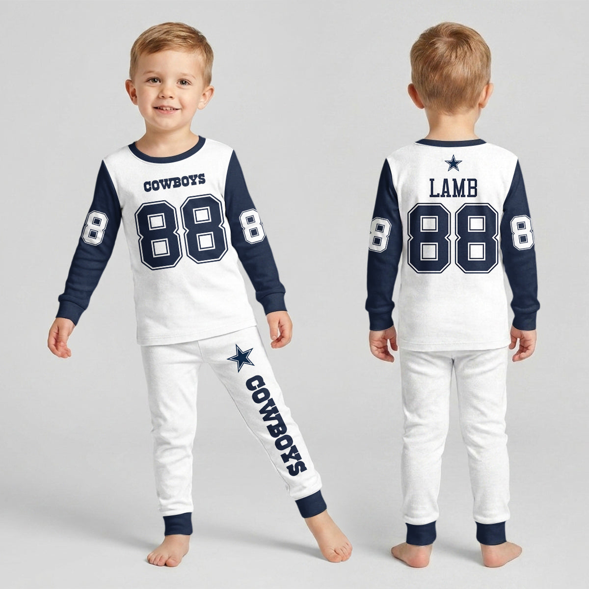 Dallas C. Football CDLamb 88! Inspired Bamboo Two Piece Long Sleeve Pajama Set