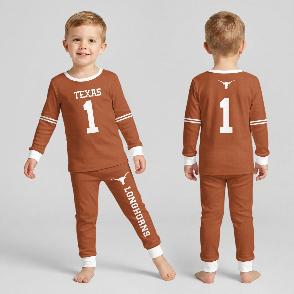Texas Longhorns Football!! Inspired Bamboo Two Piece Long Sleeve Pajama Set