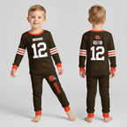 Cleveland Browns Football!! Inspired Bamboo Two Piece Long Sleeve Pajama Set