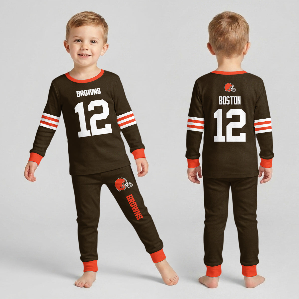 Cleveland Browns Football!! Inspired Bamboo Two Piece Long Sleeve Pajama Set