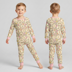 Floral Silly Bear and Friends Bamboo Two Piece Long Sleeve Pajama Set