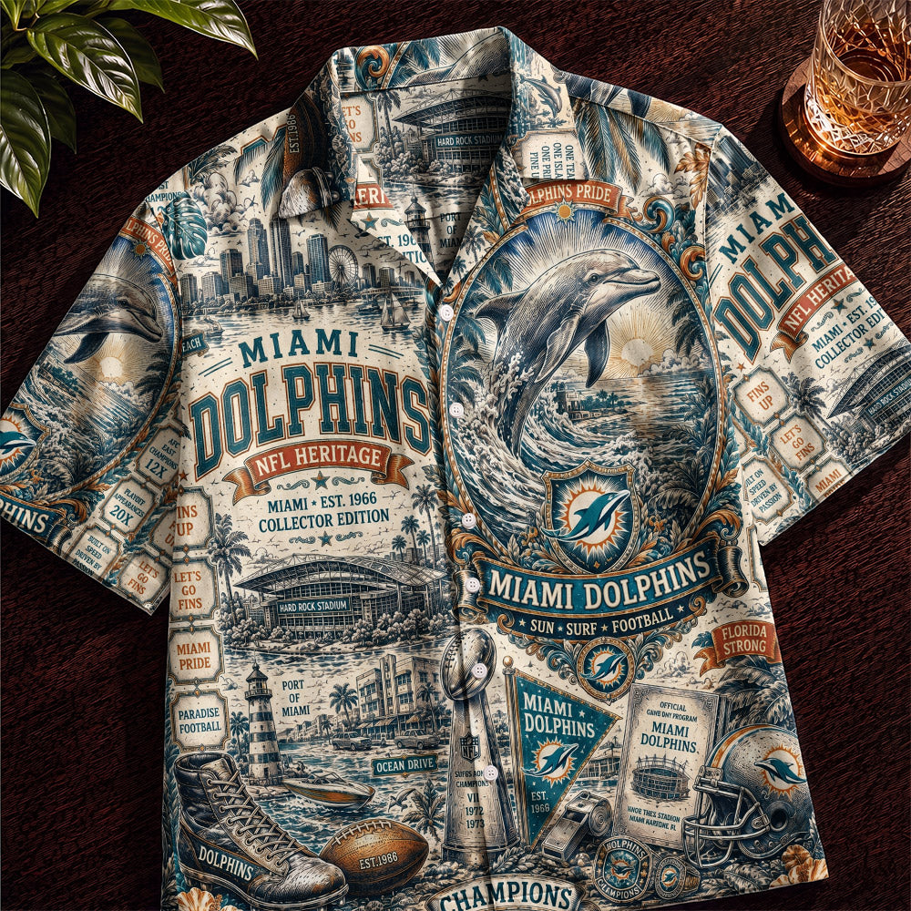 Miami Dolphins Football Hawaiian Shirt – Retro Inspired Shirt
