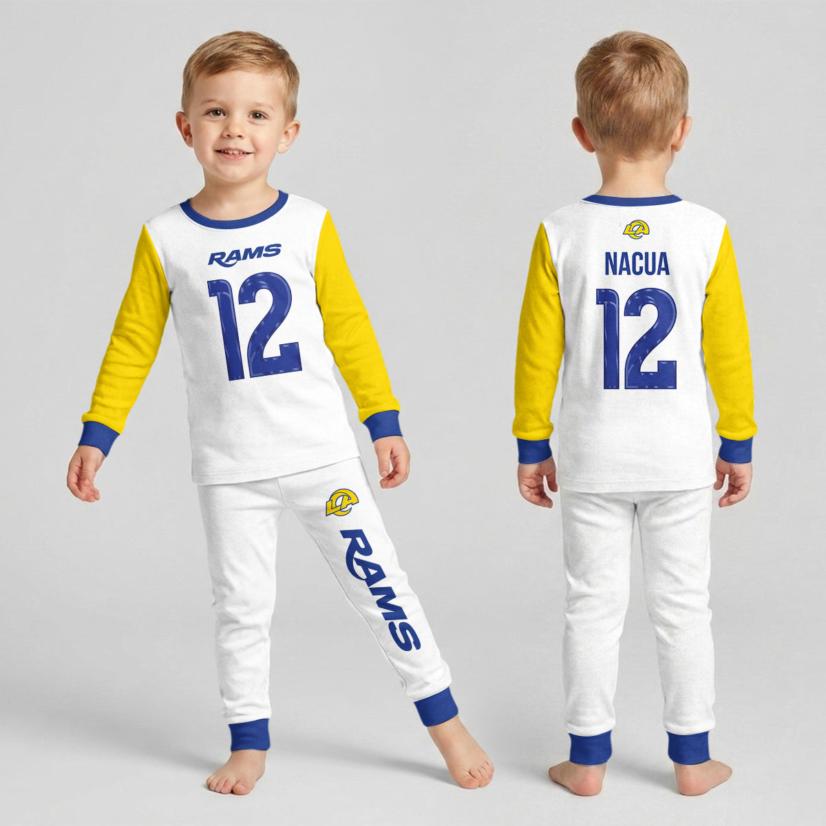 LA Rams Football!! Inspired Bamboo Two Piece Long Sleeve Pajama Set