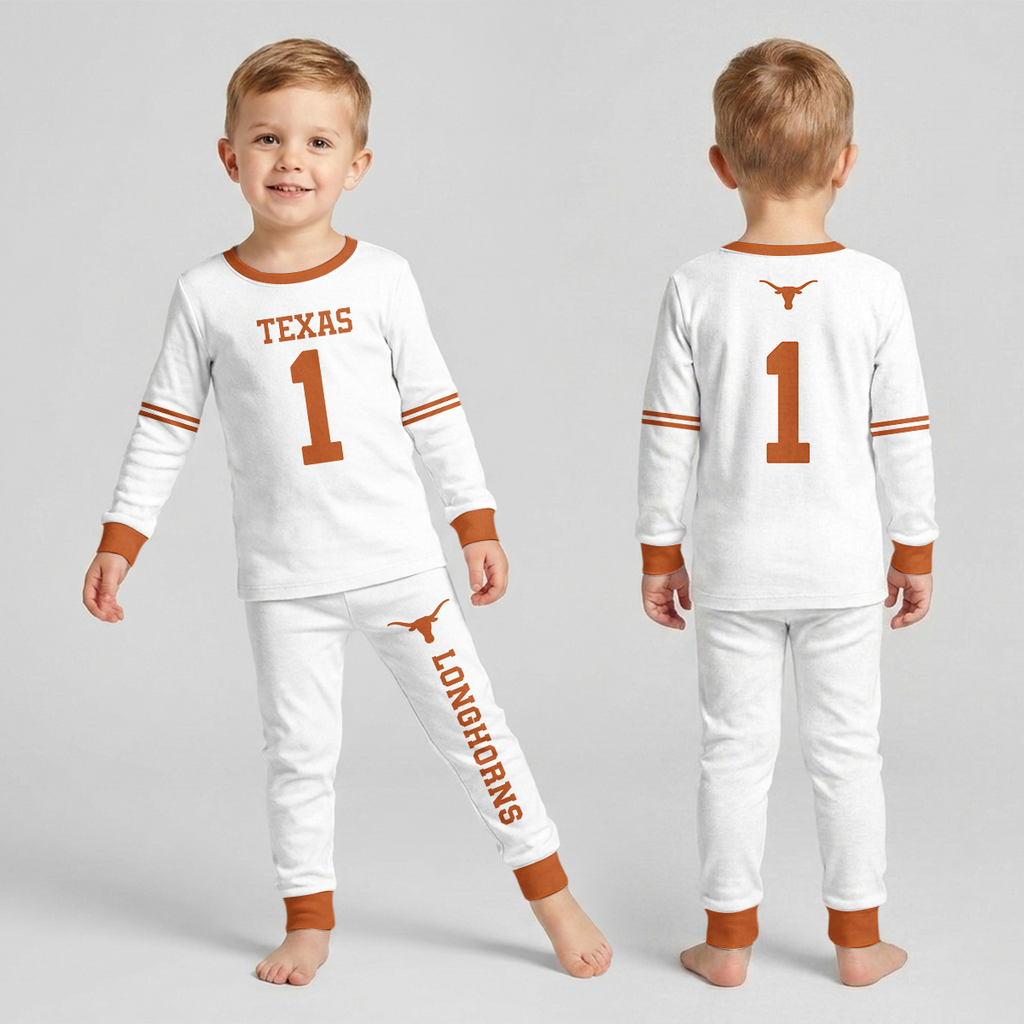 Texas Longhorns Football!! Inspired Bamboo Two Piece Long Sleeve Pajama Set