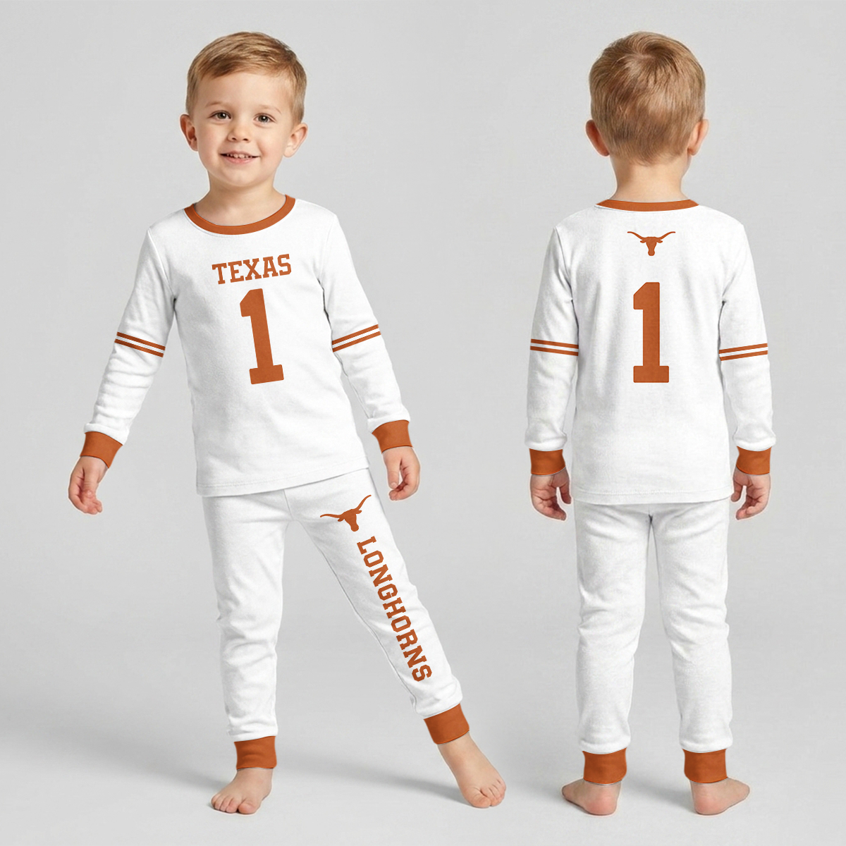 Texas Longhorns Football!! Inspired Bamboo Two Piece Long Sleeve Pajama Set