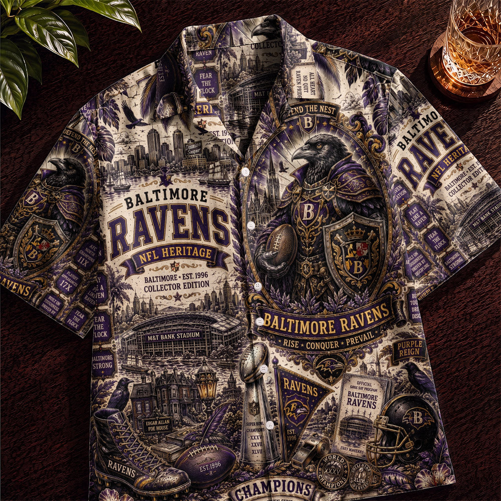 Baltimore Ravens Football Hawaiian Shirt – Retro Inspired Shirt