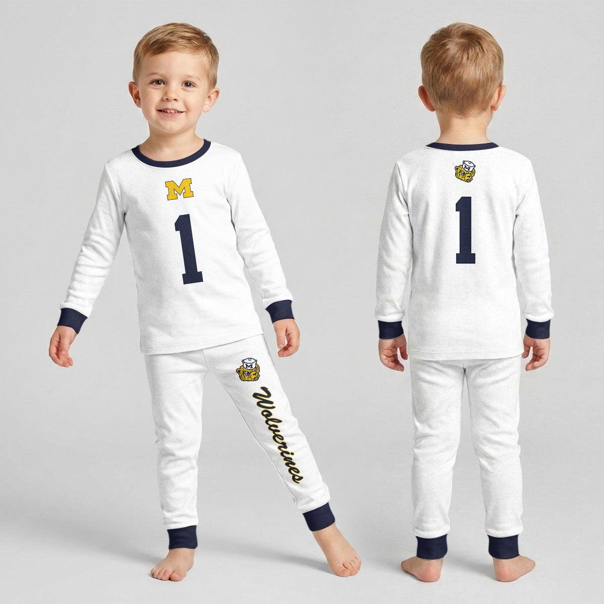 Michigan Wolverines Football!! Inspired Bamboo Two Piece Long Sleeve Pajama Set