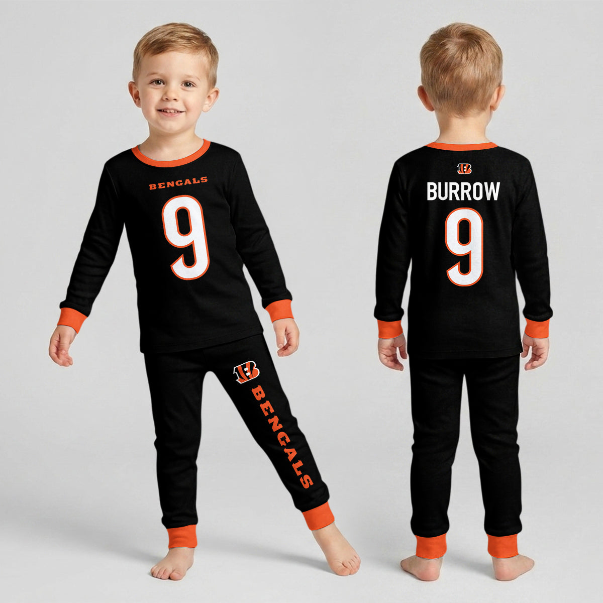 Bengals Football JB 09! Inspired Bamboo Two Piece Long Sleeve Pajama Set