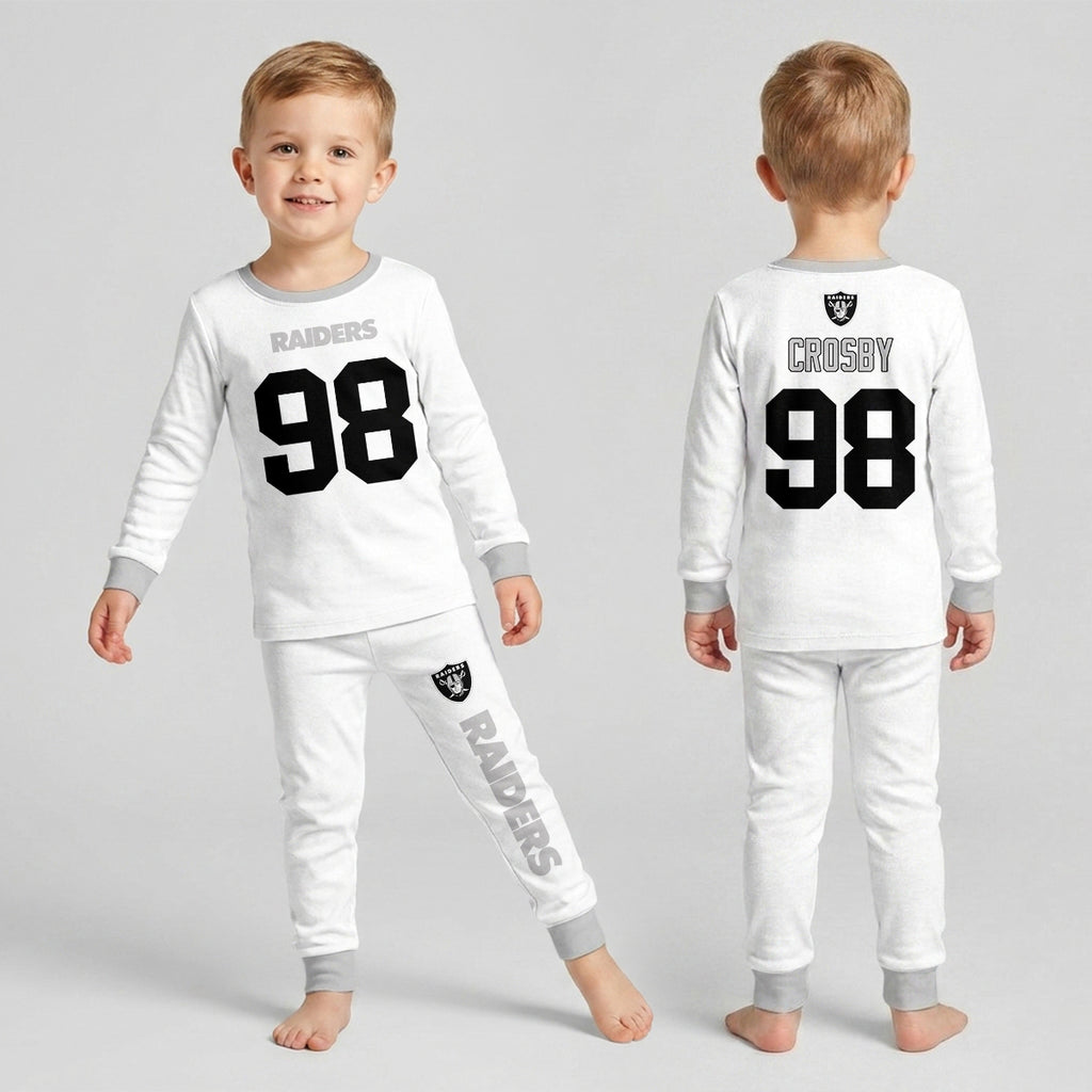 Raiders MC98 Football! Inspired Bamboo Two Piece Long Sleeve Pajama Set