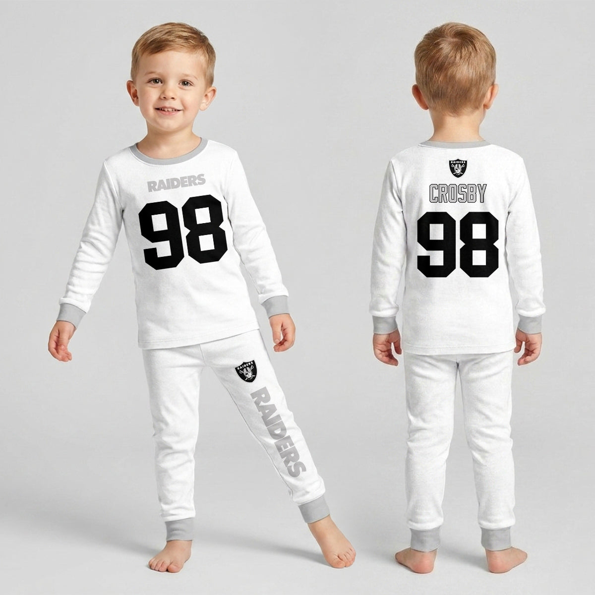 Raiders MC98 Football! Inspired Bamboo Two Piece Long Sleeve Pajama Set