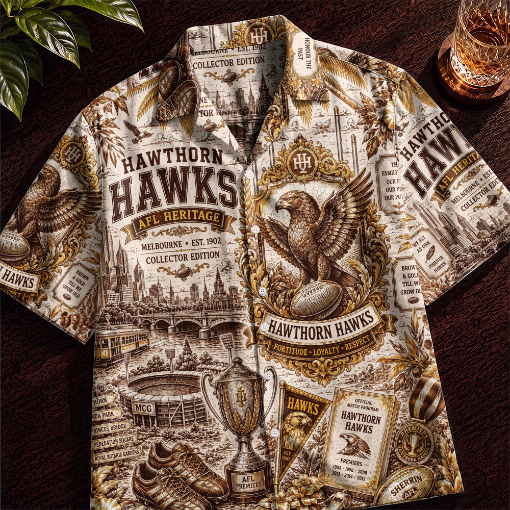 Hawthorn Hawks Hawaiian Shirt – Retro Inspired Shirt
