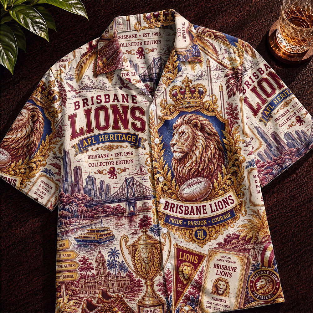 Brisbane Lions Hawaiian Shirt – Retro Inspired Shirt