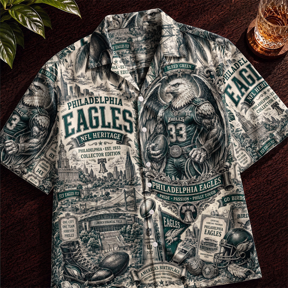 Philadelphia Eagles Football Hawaiian Shirt – Retro Inspired Shirt