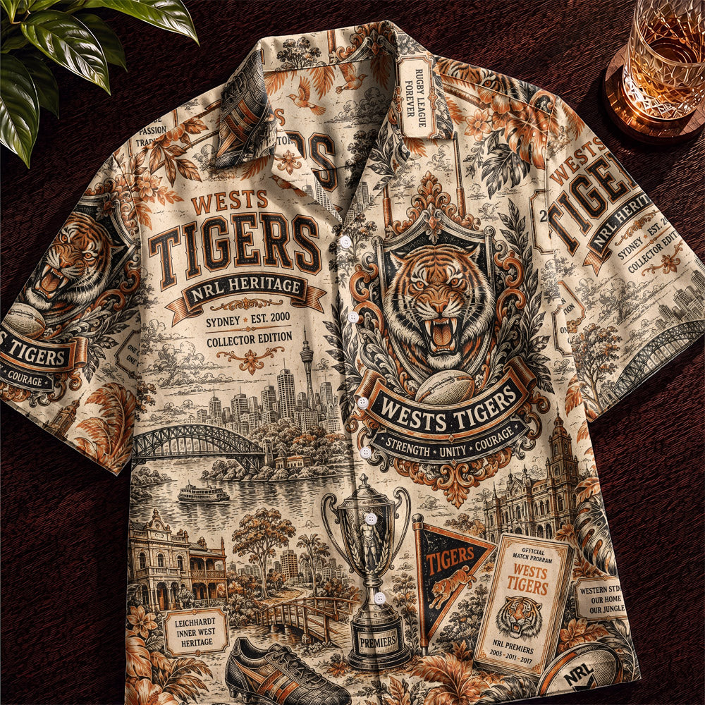 Wests Tigers Hawaiian Shirt – Retro Inspired Shirt