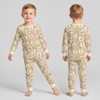 Floral Silly Bear and Friends Bamboo Two Piece Long Sleeve Pajama Set