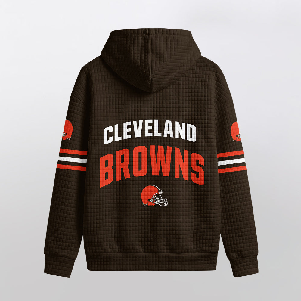 Cleveland B. Football Waffle Hoodie