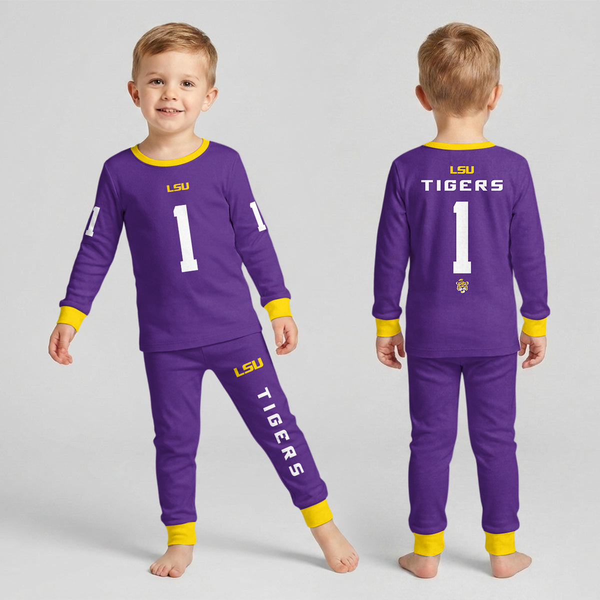 L.S.U.T Football! Inspired Bamboo Two Piece Long Sleeve Pajama Set